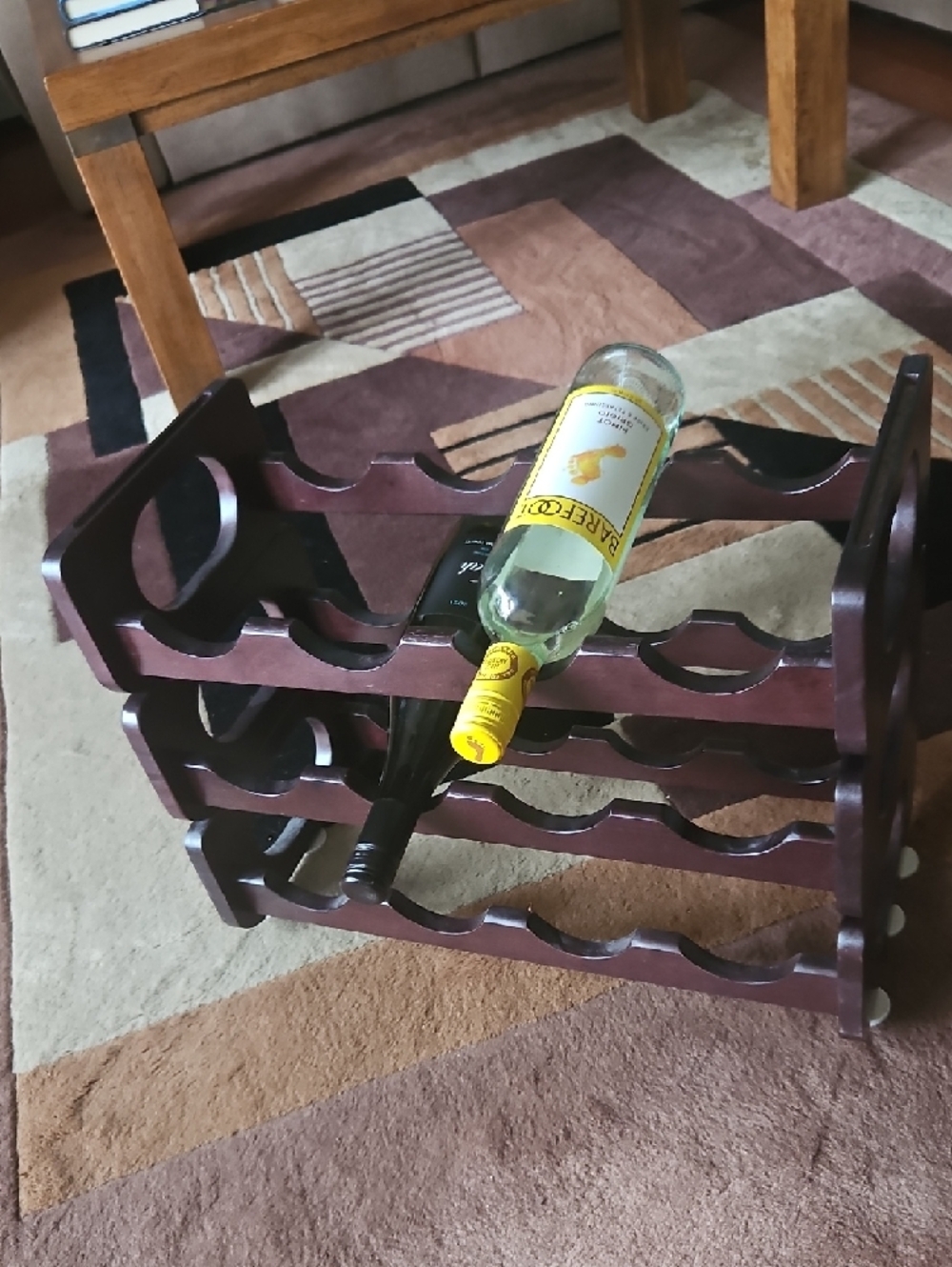 Vintage 3 Separate Piece Wooden 12-Bottle Wine Rack - Dark Brown - Picture 2 of 9